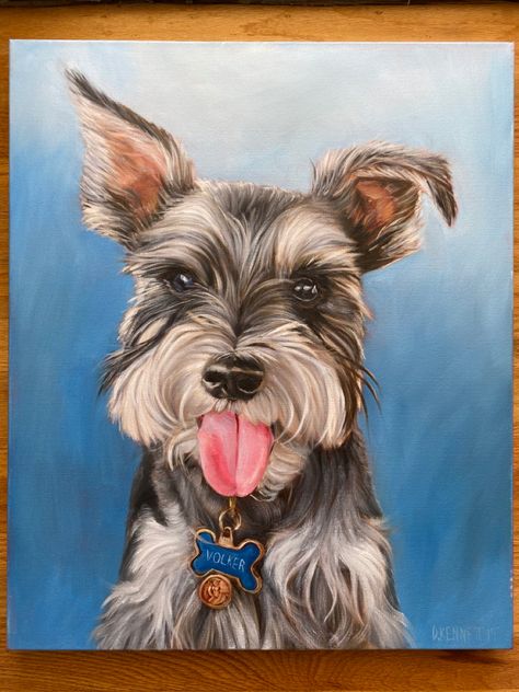 Schnauzer Schnauzer Acrylic Painting, Miniature Schnauzer Painting, Schnauzer Painting, Schnauzer Print, Royal Pet Portrait, Schnauzer Art, Pet Paintings, Pet Artist, Custom Pet Painting