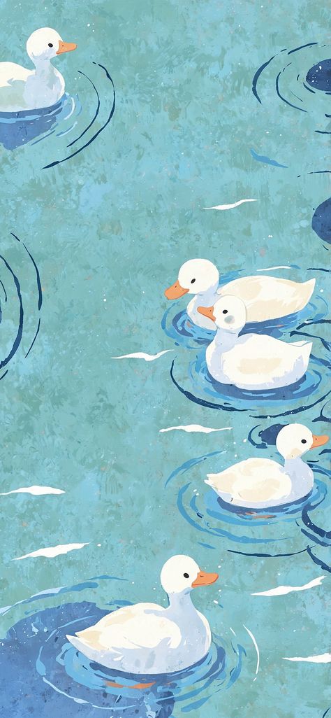 Cartoon Duck Wallpaper, Aesthetic Duck Wallpaper, Pastel Layout, Pond Wallpaper, Duck Wallpaper, Find Your People, 귀여운 음식 그림, Duck Pond, Whatsapp Wallpaper