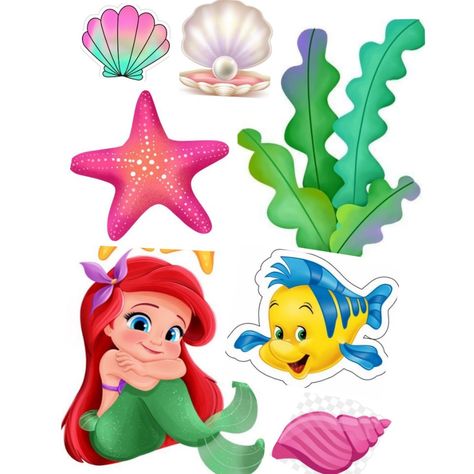 Mermaid Sticker, Little Mermaid, Rapunzel, Ariel, Cake Topper, Playstation, Cake Toppers, Mermaid, Pastel