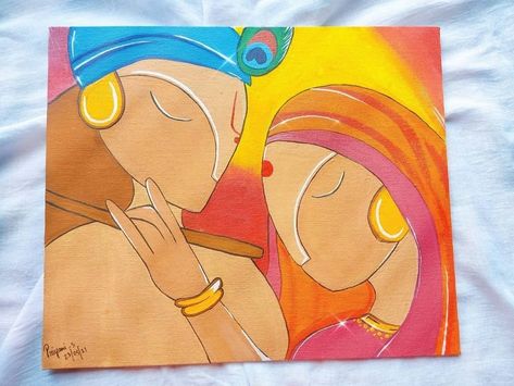 Inspired from - @shivangi Shah❤️ Radha Krishna Abstract Painting Easy, Radha Krishna Abstract Painting, Krishna Abstract Painting, Radha Krishna Abstract, Radha Krishna Canvas Painting, Krishna Canvas Painting, Krishna Abstract, Radha Krishna Canvas, Abstract Painting Easy