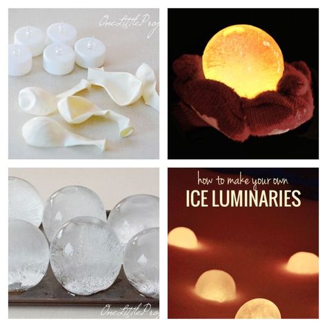 DIY Ice Luminaires candles winter craft crafts easy crafts diy crafts craft candles winter crafts Ice Globe Lanterns, Ice Luminaries, Ice Lanterns, Ice Candle, Ice Globes, Battery Operated Tea Lights, Ice Art, Diy Socks, Winter Project