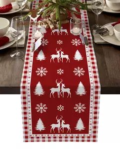 Christmas Gingerbread Man Candy Table Runner Home Wedding Table Flag Mat Centerpieces Decoration Party Dining Long Tablecloth - Table Runner - AliExpress Rustic Table Runners, Christmas Chair, Tafel Decor, Outdoor Patio Table, Christmas Runner, Table Flag, Luxury Table, Kitchen Dining Table, Christmas Placemats