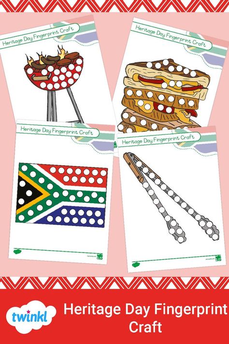 This Heritage Day craft resource is really easy to use, and children in preschool will love it! Simply print the sheets and prepare paint in shallow dishes. Let children dip their fingers into the paint and then press down onto the white circles to fill the spaces. This activity is perfect for hand-eye coordination as well as fine motor skills, and children will love getting messy with this one! Perfect for preschool as it is in the Grade 1 font. Heritage Day South Africa Crafts, Heritage Day South Africa, Africa Craft, Fingerprint Crafts, Heritage Day, Kindergarden Activities, Fine Motor Activities, Motor Activities, Girls Nails