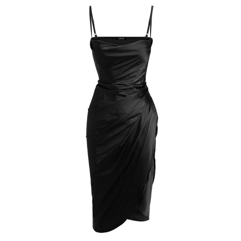 Satin Dress Aesthetic, Satin Corset Dress, Black Homecoming Dress, Black Satin Dress, Stylish Women Fashion, Silky Dress, Dress Aesthetic, Satin Midi Dress, Satin Material