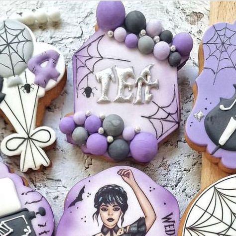 AmericanTraditionCookieCutters on Instagram: "@cookibooki" Wednesday Cookies, Wednesday Addams Cookies, September 28, Wednesday Addams, Instagram