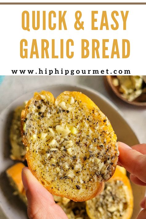 hand holding a slice of garlic bread over a bowl with more Bread In Air Fryer Oven, Fried Garlic Bread, Garlic Bread In Air Fryer, Air Fried Garlic, Bread In Air Fryer, Air Fryer Garlic Bread, Air Fryer Garlic, Quick Side Dish, Make Garlic Bread