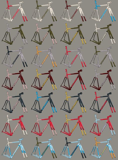 Paint Options — Speedvagen Custom Paint Bike Frame, Bicycle Paint Job Ideas, Bicycle Paint Job, Paint Bike, Bicycle Painting, Fixie Bike, Fixed Gear Bike, Bicycle Frame, Learning Graphic Design