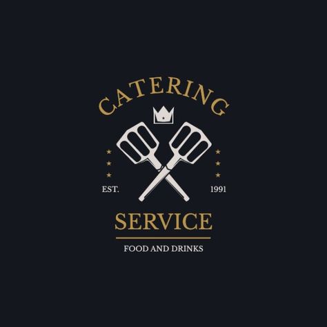 Vintage Catering Service Logo Catering Logo, Service Logo, Catering Services, Vintage Logo, Free Graphic Design, Logo Templates, Graphic Design, ? Logo, Quick Saves