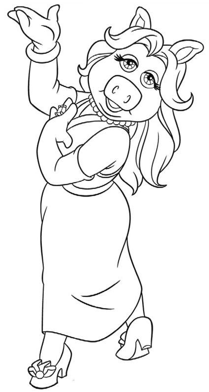 Miss Piggy from The Muppets Muppets Coloring Pages, Super Coloring Pages, Muppet Babies, The Muppets, Coloring Pages For Boys, Miss Piggy, Wallpaper Iphone Disney, Disney Coloring Pages, Coloring Pages To Print