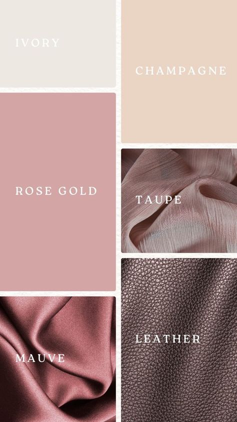 Color Palette With Dusty Rose, Dusty Rose Color Combinations, Rose Gold Palette Colour Schemes, Modern Bedroom Color Palette, Color Palette Pink Dusty Rose, Color Palette Rose Gold, Rose Gold Color Scheme, Premium Color Palette, Dusty Rose Color Palette