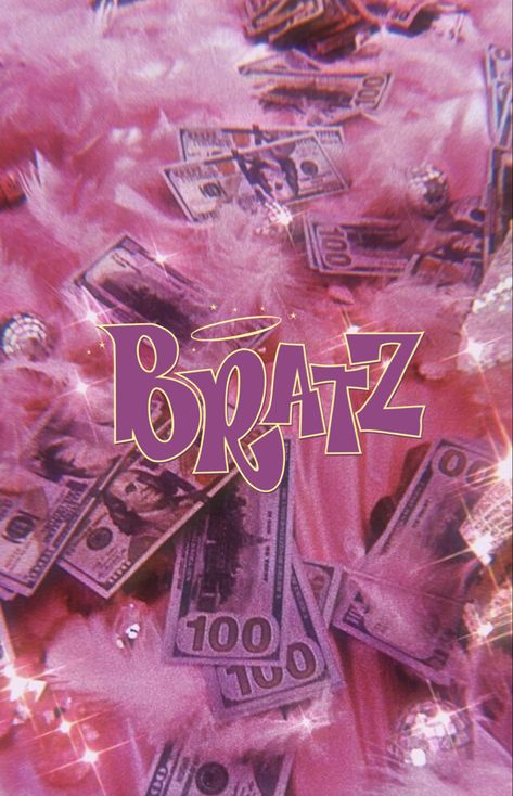 2000s Pink Aesthetic, 2000s Aesthetic Wallpaper, Pink Money, Holiday Iphone Wallpaper, Bratz Aesthetic, Black Bratz Doll, Brat Doll, Pink Tumblr Aesthetic, Doll Aesthetic