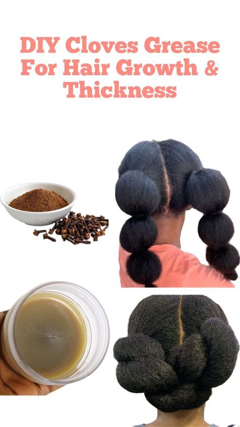 Starter Locks, Natural Hair Recipes, Hair Grease, Low Porosity Natural Hair, Cloves Benefits, Hair Recipes, Herbal Hair Growth, Natural Hair Growth Remedies, Hair Growth Challenge