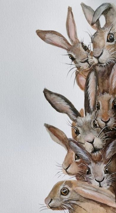 Simple Cute Hairstyles, Hare Pictures, Hare Watercolour, Hare Painting, Magic Runes, Watercolor Paintings Of Animals, Bunny Watercolor, Bunny Painting, Rabbit Painting