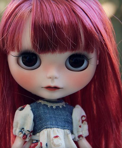 Scarlett's new hairs | by marzipandaizy Blythe Doll Red Hair, Red Hair Brown Eyes, Red Hair With Bangs, Red Hair Doll, Pullip Dolls, Hair Color Pink, Pretty Drawings, Doll Clothes American Girl, Blythe Doll