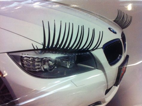 I'm getting my pair when the weather warms up!  Love Car Lashes!!! Car With Lashes, Car Lashes, Sweet 16 Car, Car Makeover, Kitty Photos, Blue Car, Love Car, Car Stuff, Dream Car