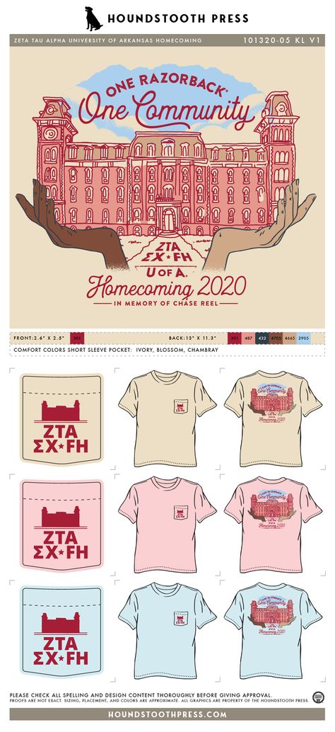 #sorority #fraternity #greeklife #ZTA #EX #FH #homecoming #arkansas #tshirt #crewneck #customdesign #lovethelab // Houndstooth Press Custom Apparel Sorority Homecoming Shirts, Sorority Shirts Designs Ideas, Homecoming Shirts, Sorority Tshirt Designs, Custom Shirt Design, Sorority Shirt Designs, Sorority Apparel, University Of Arkansas, Sorority Outfits