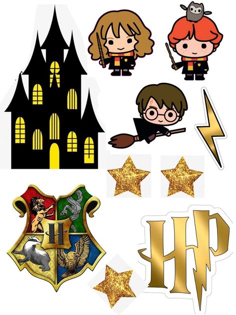 Harry Potter Birthday Cake Topper, Harry Potter Cake Topper Free Printable, Harry Potter Birthday Cards Diy, Pasteles Harry Potter, Harry Potter Cakes Birthday, Harry Potter Shower Ideas, Pastel Harry Potter, Harry Potter Cake Topper, Porter Cake