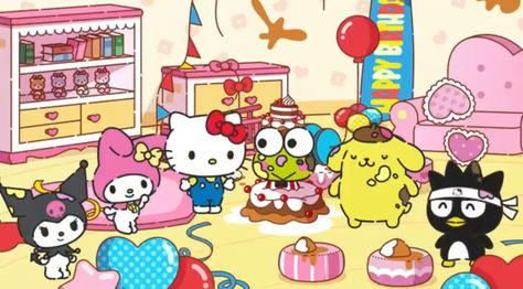 Sanrio Header, Hello Kitty Halloween Wallpaper, Cats Cartoon, Friends Birthday Party, Hello Kitty Photos, Boy Best Friend Pictures, Hello Kitty Themes, Hello Kitty And Friends, Hello Kitty Backgrounds