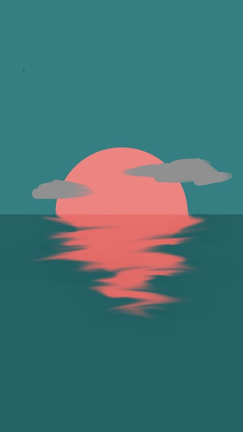 Ocean Sunset, The Sun, Illustrations, Sun, Canvas, Water, Art