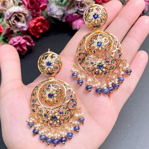 Chandbali earrings gold antiques