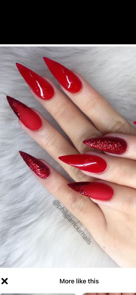 Nail Designs Red, Pointy Nails, Dope Nail Designs, Red Nail Designs, Red Nail, Dope Nails, Pretty Nails, Nail Designs, Nails