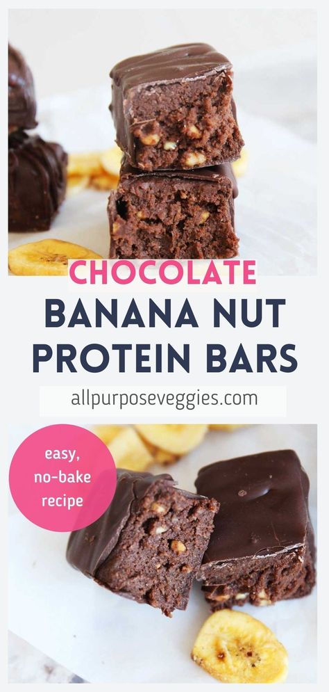 Banana Chocolate Bars Healthy, Chocolate Protein Bars Homemade, Banana Protein Bar, Home Made Protein Bars, Chocolate Protein Recipes, Sweden Recipes, Banana Protein Bars, Easy Protein Bars, Extra Bananas