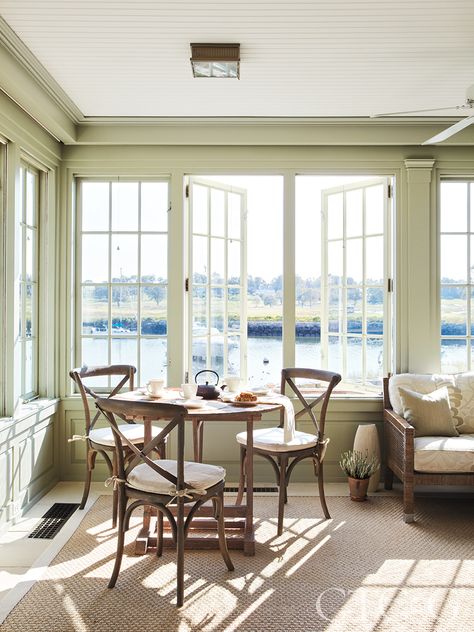 Coastal New England Home, Coastal Connecticut, New England Landscape, Osborne And Little Wallpaper, England Landscape, Home Highlights, Coastal New England, Hamptons New York, New England Home