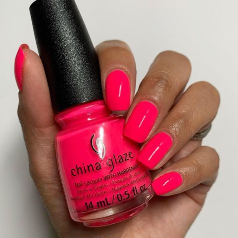 China Glaze Nail Polish | USA on Instagram: “Guava Mama looks so juicy and so perfect for summer on @shadesofglitter! 🍉🍓🍒⁠ What’s your favorite new neon from this collection? ⁠⁠ ⁠⁠…” Guava Nails, China Glaze Nail Polish Colors, Glaze Nail Polish, China Nails, China Glaze Nail Polish, Nail Polish Bottles, Nail Stuff, Nail Polish Collection, China Glaze