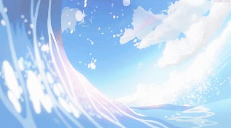 Lucky Meme, Ocean Gif, Summer Gif, Gif Cute, Sky Gif, Sky Anime, Light Blue Aesthetic, Sky Artwork, Blue Banner