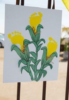 corn Hand Print Art, John Deere Birthday Party, John Deere Birthday, Tractor Birthday Party, Baby Art Projects, Footprint Crafts, Tractor Birthday, Footprint Art, Handprint Crafts