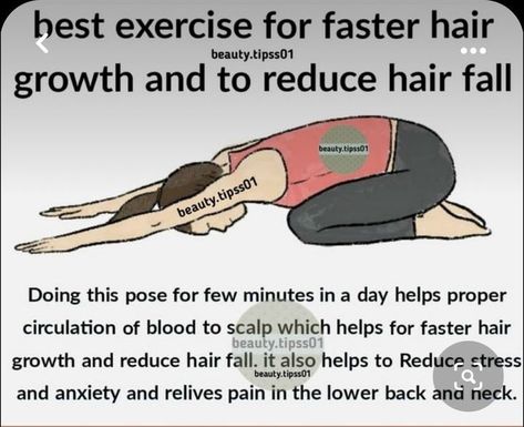 Faster Hair Growth, Get Thicker Hair, Yoga Facts, Reduce Hair Fall, Daily Yoga Workout, Best Exercise, Hair Curls, Health And Fitness Articles, Yoga Exercises