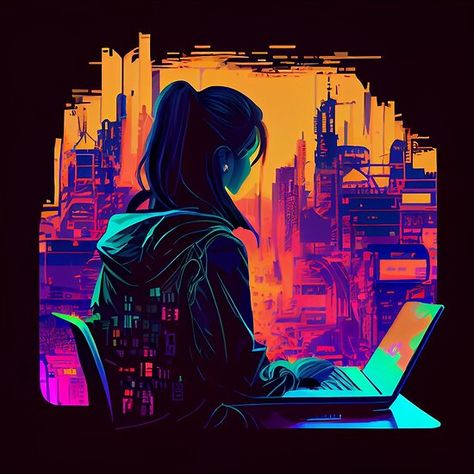 Hacker Aesthetic Girl, Hacker Girl Aesthetic, Coding Aesthetic Girl, Coding Girl Aesthetic, Tech Girl Aesthetic, Cyberpunk Hacker, Programmer Girl, Hacker Art, Coding Images