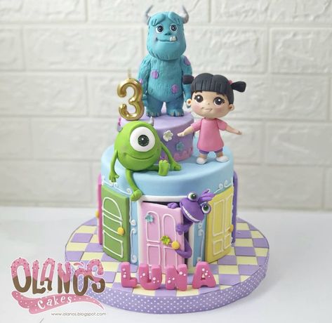 Monsters Inc Centerpieces, Cake Boos, Monster Inc Cakes, Monsters Inc Baby Shower, Butterfly Themed Birthday Party, Baby Shower Cake Designs, Monster Inc Birthday, Monster Inc, Monster Birthday Parties