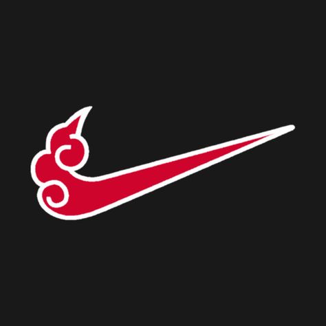 Itachi Nike Logo, Nike Logo With Anime, Naruto Nike Logo, Nike T Shirt Design Ideas, Designs To Print On Shirts, Nike Art Logo, Nike Anime Wallpaper, Akatsuki Logo Wallpaper, Akatsuki Embroidery