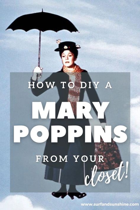 Make Your Own Awesome DIY Mary Poppins Costume Right From Your Closet Mary Poppins Costume Kids, Mary Poppins And Bert Costume, Diy Mary Poppins Costume, Best Disney Costumes, Mary Poppins Characters, Mary Poppins Halloween, Mary Poppins Halloween Costume, Mary Poppins Hat, Mary Poppins Dress