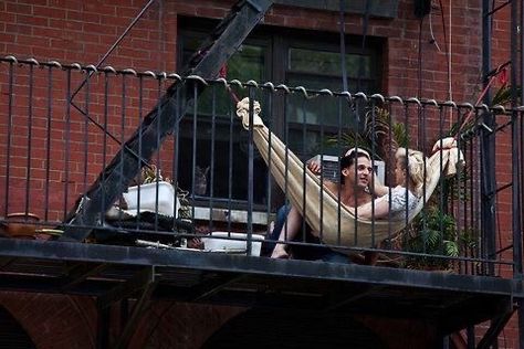 Apartment Balcony Garden, Trendy Apartment, Nyc Girl, Fire Escape, Apartment Plans, New York Life, Nyc Life, New York Apartment, Apartment Garden