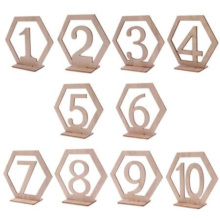 Description This item is a set of 10 table numbers, which is a simple way of marking the tables at your reception. It includes 1 to 10 shaped numbers for seating assignments. Features hexagon design, hollow, wood material, rustic and elegant. Features - Color: As shown. - Material: Wood. - Size: About 11 x 9.7 x 0.3cm. - The simple design make it modern and artistic. - A simple way of marking the tables at your reception. - With number holder base, it can be easily put on the guest tables. - Mad Table Number Decorations, Wooden Table Numbers Wedding, Wood Table Numbers, Mdf Table, Wooden Table Numbers, Table Number Holders, Wedding Numbers, Birthday Events, Hexagon Design