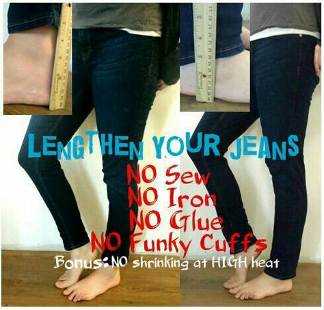 Lengthen Jeans, Jeans Tutorial, Aromatherapy Humidifier, Creative Clothes, Diy Fashion Clothing, Jeans Diy, Decor Essentials, Textiles Fashion, Tall Girl