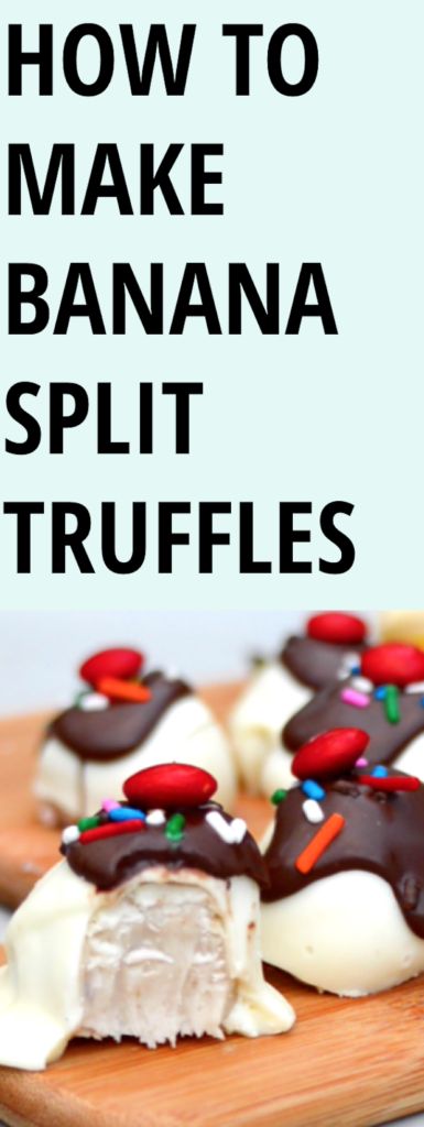 Banana Banana Split Truffles, Banana Truffles, Kids Presents, Truffle Recipe, Ice Cream Treats, Ripe Bananas, Homemade Snacks, Recipes To Make, Banana Recipes