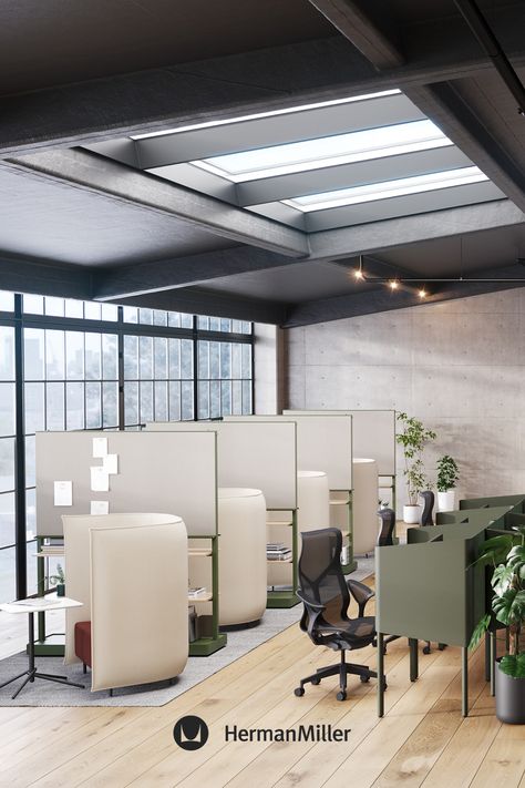 Office Space Organization At Work, Modern Business Office Design, Hybrid Office Layout, Hybrid Working Office, Workplace Design Office Work Stations, Open Concept Office Design Work Spaces, Hybrid Office Design, Business Office Interior Design Work Spaces, Office Design Ideas Business