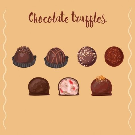 Beige Decoration, Chocolate Drawing, Desserts Drawing, Candy Brown, Candy Truffles, Vector Food, Gift Wrap Box, Simple Gift Wrapping, Brown Chocolate