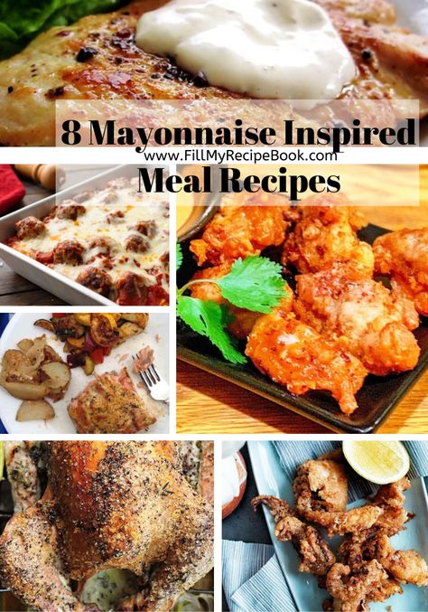 Recipes With Mayonnaise, Gourmet Fine Dining, Best Amish Recipes, Squid Dishes, Parmesan Crusted Salmon, 1950s Food, My Recipe Book, Meatball Casserole, Roast Turkey Recipes