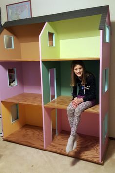 Large Doll House, American Doll House, American Girl House, Large Dolls House, American Girl Furniture, Barbie House Furniture, Diy Barbie House, Doll Storage, American Girl Doll House