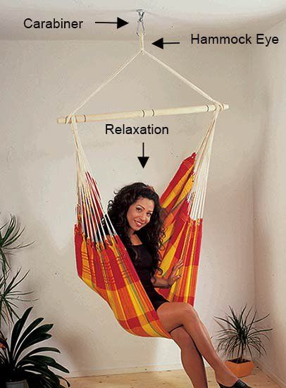 How to hang a hammock chair for perfect #summer swinging! Hang A Hammock, Swing Chair Bedroom, Hammock Diy, Indoor Hammock Bed, Balcony Swing, Diy Hammock, Chair For Bedroom, Comfy Living Room Furniture, Hammock Stands