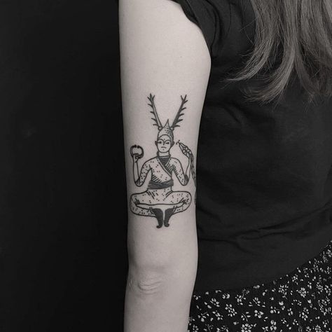 10 Best Cernunnos Tattoo Ideas That Will Blow Your Mind! | Outsons | Men's Fashion Tips And Style Guides Cernunnos Tattoo, Snake Symbolism, Celtic Deities, Stag Tattoo, Christian Imagery, Celtic Myth, Celtic Circle, Tattoo Minimal, Ancient Tattoo