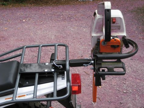 Moose Racing Quick Release Chainsaw Bracket on Rear CycleRack Chainsaw Storage, Chainsaw Holder, Atv Racks, Hunting Trailer, Atv Plow, Timber Framing Tools, Atv Implements, Atv Attachments, Welded Metal Projects