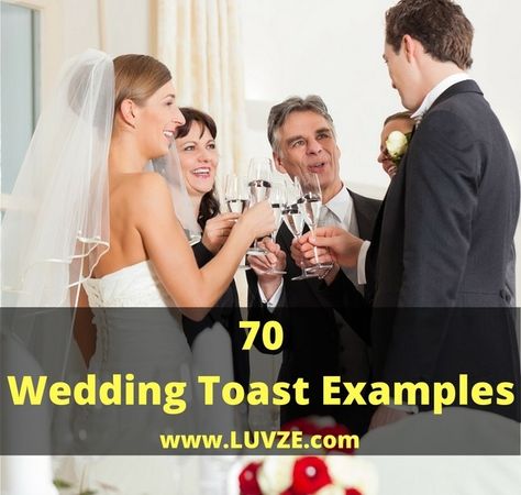 70 Wedding Toast Examples: Funny, Sweet & Religious Wedding ToastsFacebookGoogle+PinterestTwitter Wedding Toast Examples, Groom Speech Examples, Funny Wedding Speeches, Wedding Toast Samples, Best Man Wedding Speeches, Best Wedding Speeches, Groom's Speech, Wedding Speeches, Wedding Toast