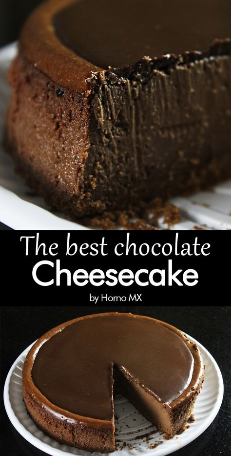 Chocolate New York Cheesecake, Ultimate Chocolate Cheesecake, Hersheys Chocolate Cheesecake, Double Chocolate Cheesecake Recipe, Chocolate Cream Cheesecake, Crustless Chocolate Cheesecake, Chocolate Fudge Cheesecake, Small Chocolate Cheesecake, Triple Chocolate Cheesecake Recipe