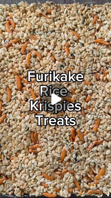 Vince Vasquez on Instagram: "Furikake Rice Krispies treats have become my kids favorite after school snack. They always come home ready to eat everything in sight and these Rice Krispies treats hit all their cravings. They’re sweet from the marshmallows and full of that umami flavor from the @ponofoodsco furikake (check the link in my bio to order yours). Furikake is made from roasted seaweed, toasted sesame seeds, salt, and sugar. It’s usually used as a topping on rice but it made sense that it would work perfectly on Rice Krispies.

Ingredients
4 tablespoons butter
1 10 oz package marshmallows
5 cups Rice Krispies cereal
1 cup arare (Japanese rice crackers)
1/4 cup (or more) @ponofoodsco furikake
1 tbsp light soy sauce 

1. In large pan melt butter over low heat. Add marshmallows and sti Furikake Rice Krispies, Japanese Rice Crackers, Rice Krispies Cereal, Roasted Seaweed, Rice Crackers, Rice Krispie Cereal, Rice Krispies Treats, After School Snack, Krispies Treats