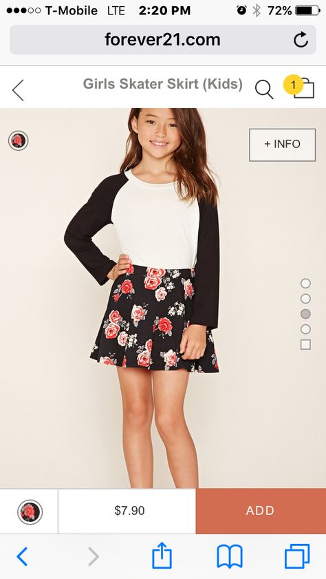 Forever 21 Girls Outfits, Pepsi Commercial, Outfits With Skirts, North Chicago, Preteen Fashion, Forever 21 Girls, Mini Skater Skirt, Tween Outfits